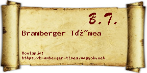 Bramberger Tímea névjegykártya